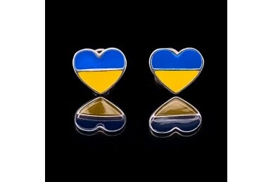 Heart Shape Earrings Ukraine Flag Colors (Kopija) 1