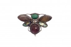 Exclusive brooch - pendant-  Agate dragonfly
