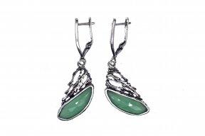 earrings with chrysoprase