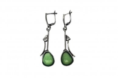 Exclusive earrings with Chrysoprase