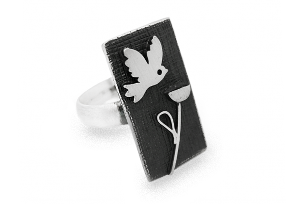Exclusive ring - Bird and Flower 1
