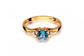 Ring with topaz and diamonds W004