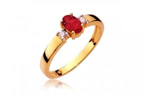 Ring with Ruby and diamonds W264